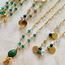 Load image into Gallery viewer, GOLD NECKLACE WITH EMERALD - ESMERALDA
