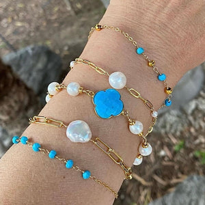 PEARL PAPERCLIP BRACELET CARRIE