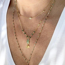 Load image into Gallery viewer, GOLD NECKLACE WITH EMERALD - ESMERALDA
