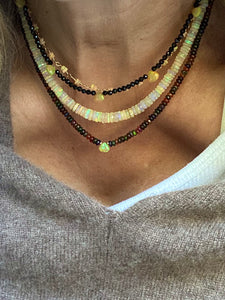 BLACK SPINEL OPAL DROP NECKLACE  - TORA