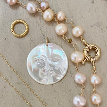 Load image into Gallery viewer, MOTHER OF PEARL MOON FACE CHARM
