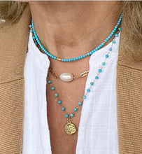 Load image into Gallery viewer, Turquoise Necklace with Lotus
