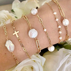 PEARL PAPERCLIP BRACELET CARRIE