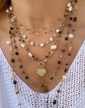 Load image into Gallery viewer, TINY GARNET MOONSTONE NECKLACE - CHIA
