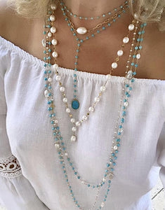 TURQUOISE LARIAT NECKLACE - MAYFAIR