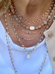 Gemstone Cluster Necklace - Boho