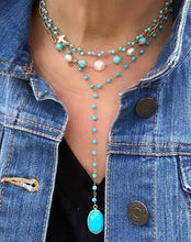 Load image into Gallery viewer, TURQUOISE LARIAT NECKLACE - MAYFAIR
