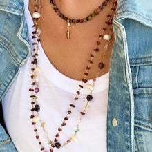 Load image into Gallery viewer, GEMSTONE AND PEARL NECKLACE - NAPA
