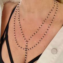 Load image into Gallery viewer, BLACK SPINEL SILVER NECKLACE - BLACK WIDOW
