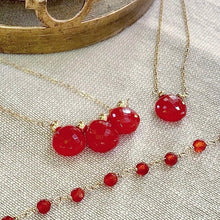 Load image into Gallery viewer, Gold Necklace with Carnelian Drop - Maharani
